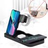 Cargador inalámbrico multifuncional 4 en 1 plegable, plataforma de carga inalámbrica, soporte de carga inalámbrico, mesa de carga inalámbrica, para teléfonos móviles, relojes, auriculares Bluetooth