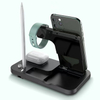 Cargador inalámbrico 4 en 1 de 15 W plegable, plataforma de carga inalámbrica, soporte de carga inalámbrico, mesa de carga inalámbrica Adecuado para teléfonos móviles, relojes, auriculares Bluetooth