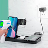 Cargador inalámbrico multifuncional 4 en 1 plegable, plataforma de carga inalámbrica, soporte de carga inalámbrico, mesa de carga inalámbrica, para teléfonos móviles, relojes, auriculares Bluetooth